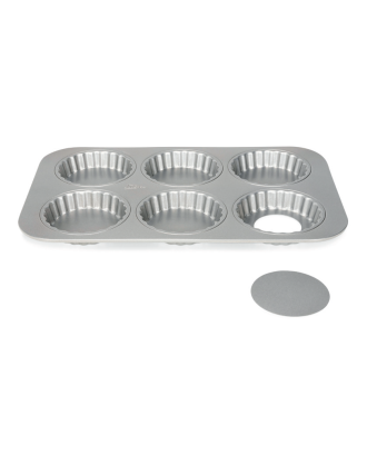 Forma pentru 6 mini-quiche, otel, 10 cm, colectia SilverTop - PATISSE